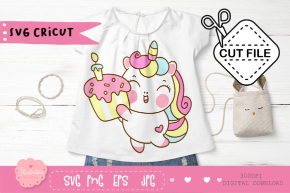 Cute Unicorn SVG Cricut Kawaii Pony Girl Graphics