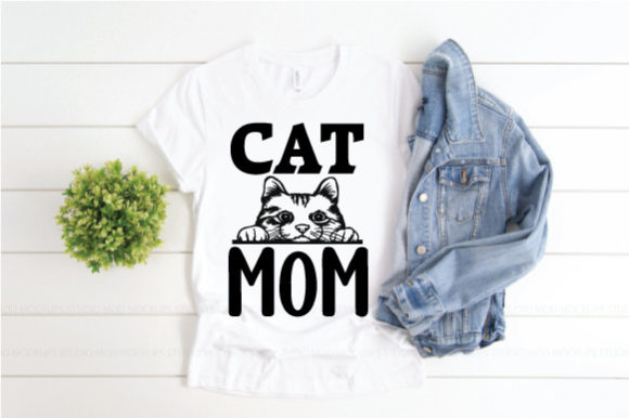 Funny Cat Mom SVG Graphics for Print Templates