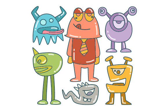 Funny Monster Cartoon Character Vector Graphics