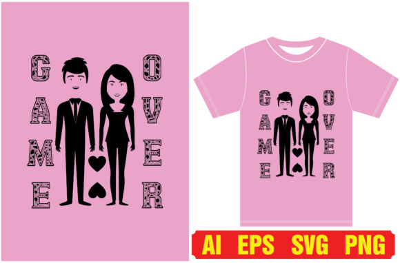 Game Over Lovers Graphic T-Shirt Design