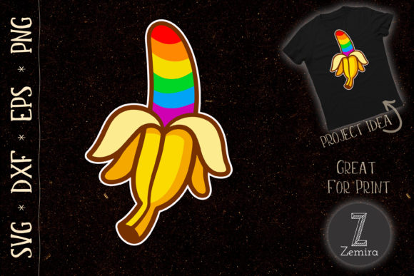 LGBT Banana Funny Design Graphics for T-Shirt Designs
