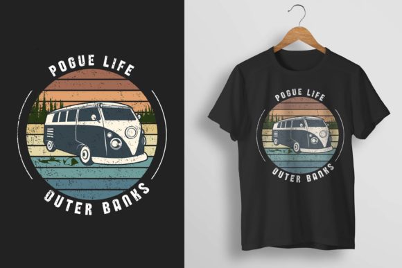 Pogue Life Outer Banks Vintage T-shirt Graphics for Print Templates